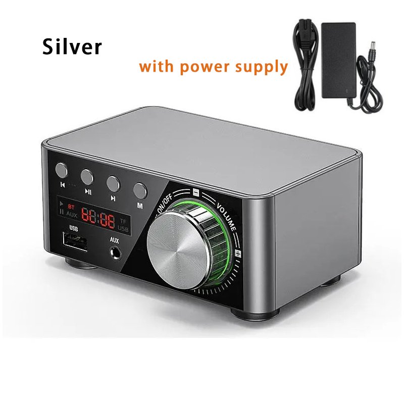 Douk Audio Mini TPA3116 Power Amplifier Bluetooth 5.0 Receiver Stereo Home Car Audio Amp USB U-disk Music Player Silver