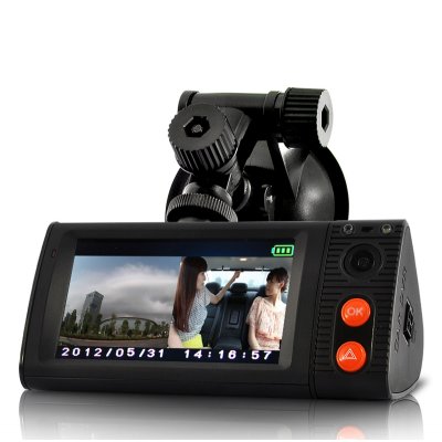 Dual Camera Car DVR Blackbox w/ GPS Logger