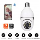 E27 Bulb Surveillance Camera 1080p Wifi Night Vision Full Color Automatic Body Tracking 4x Digital Zoom Security Monitor (app: Vi365) White