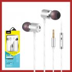 E37 In-ear Mobile Phone Headset, Metal Heavy Bass Smart Wire-controlled Tuning Band Microphone Earplugs, Compatible With Android Universal Silver