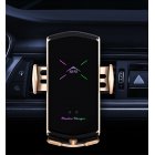 E6 Car Charger With Magnetic Suction Head Multi-function Phone Stand Smart Wireless Fast Charging Car Charger Golden