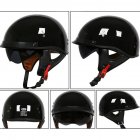 Retro Helemt Half Face Motorcylce Hat FRP Prince Helmet Bright black M