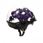 Retro Helemt Half Face Motorcylce Hat FRP Prince Helmet Bright white deep purple rose XXL