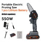Electric  Chain  Saw 24 V Lithium Battery Portable Electric Pruning Saw Rechargeable Woodworking Mini Electric Saw BU plug