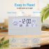 Electric Lcd Desk Alarm  Clock With Calendar Digital Temperature Humidity Modern Home Office Watch black