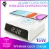 Electric Led Alarm Clock With Wireless  Charger 15w Fast Wireless Charging For Iphone White 15W