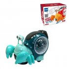 Electric Snail Toy Universal Shaking Head Snail With Music Light Projection Interaction Toys For Boys Girls Gifts green hermit crab