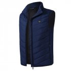 Electric Vest Heated Jacket USB Thermal Warm Heated Pad Winter Body Warmer blue_XL