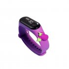 Electronic Watch For Kids Led Waterproof Creative Fruit Cartoon Doll Wrist Watch For Students Gift purple eggplant