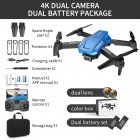 F185 Aerial Photography Drone With Three-sided Automatic Obstacle Avoidance Aircraft Hd 4k Pixel Dual-lens Remote Control Aircraft Blue Dual Lens 4K 2 Battery