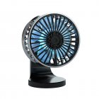 F210 USB Car Fan Multi-angle Rotation Dual Engine Windshield Desk Mount Fan Auto Cooler For Home Office silver