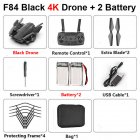 F84 Quadcopter Wireless RC <span style='color:#F7840C'>Drone</span> With 4K/5MP/0.3MP HD Camera WiFi FPV Helicopter Foldable Airplane <span style='color:#F7840C'>For</span> Children Gift Toy black_4K 2B
