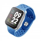 F9 Smart Bracelet Full Color Screen Touch Smartwatch Multiple Motion Patterns Heart Rate Blood Pressure <span style='color:#F7840C'>Sleep</span> Monitor Silver shell blue belt