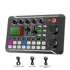 F998 Bluetooth-compatible Sound  Card  Mixer  Kit Studio Recording Phone Computer Live Audio Mixer Pc Voice Mixing Console Amplifier F998 black