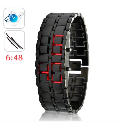 red led watch