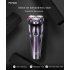 FLyco Electric Shaver with 3D Floating Heads Washable Shaver Electric LED Charging Display Shaving Machine purple British regulatory