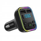 FM Transmitter Car Kit Wireless Bluetooth Hands Free Dual Usb Charger 3.1a Mp3 Music Tf Card U Disk Aux Player black