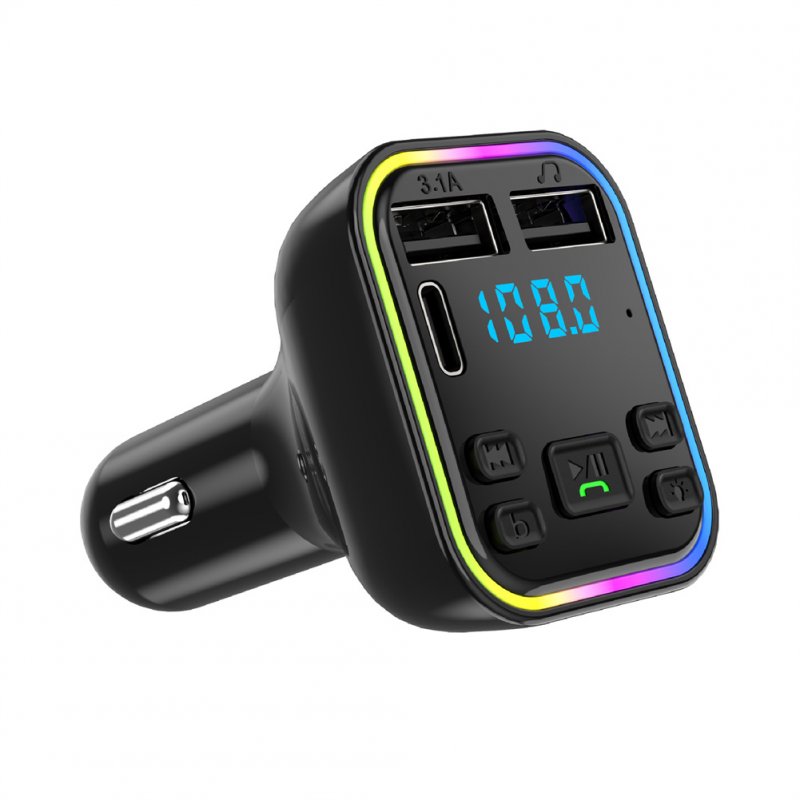 FM Transmitter Car Kit Wireless Bluetooth Hands Free Dual Usb Charger 3.1a