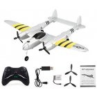 FX-816 World War II Air Force P38 RC Airplane 2.4GHz 2CH RC Aircraft Fixed Wing Outdoor Flight Drone for Kid Toys Silver Silver
