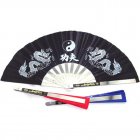 Fans Stainless Steel <span style='color:#F7840C'>Frame</span> Chinese Fans Tai Chi Martial <span style='color:#F7840C'>Arts</span> Tools Tai Chi Fan Black