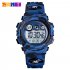 Fashion Wristwatch Electronic Children Watch For Outdoor Sports Multi function Electronic Watch Army green camouflage