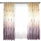Feather Printing Window Curtains for Living Room Shade Bedroom Balcony Decoration Coffee color_1 * 2.5m high punch