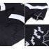 Female Fashion Dress Bat Embroidery Short Sleeve Round Collar Dress  black 4XL