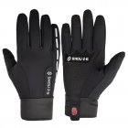 Fleece Gloves Autumn Winter Warm Gloves Touch screen Waterproof Elastic Non-slip Gloves for cycling  black_M