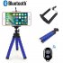 Flexible Portable Adjustable Tripod Mini Universal Octopus Leg Style Bluetooth Selfie Stick  black With Bluetooth remote control