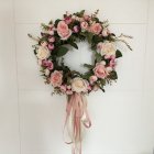 Floral Artificial Rose Wreath Door Hanging <span style='color:#F7840C'>Wall</span> Window Decoration Wreath Holiday Festival Wedding Decor (40cm)