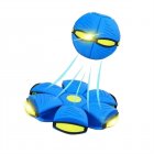 Flying Saucer Ball Magic Deformation UFO With Led Light Flying Toys Decompression Children Outdoor Fun Toys For Kids Gift Blue 3 lights