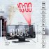 Fm Radio Led Digital Smart Projection Alarm Clock Usb Wakeup Clock 180 degree Rotation Time Projection white body white letter