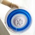 Folding Wash Machine Portable Mini Travel USB Washing Bucket for Underwear US Regulation blue