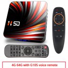 For Android Tv Box Android 10.0 4k 4gb 32gb 64gb Media Player 3d Video Smart Tv Box 4+64G_US+G10S remote control