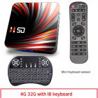 For Android Tv Box Android 10.0 4k 4gb 32gb 64gb Media Player 3d Video Smart Tv Box 4+32G_US plug+I8 <span style='color:#F7840C'>Keyboard</span>