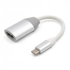 For Apple Mac laptop Type-c to HDMI Video Conversion Cable Type C To HDMI Converter Adapter Cable Silver