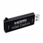 For HDMI to USB 2.0 Video Capture Card 1080P Audio Capture Recorder Device for PS4 XBOX Phone <span style='color:#F7840C'>PC</span> <span style='color:#F7840C'>Game</span> black