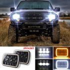 For Jeep Wrangler 500 W 30000LM 7 inch LED Headlights 5X7/7X6 Led Beam Headlamp Led Headlight Angel eyes (three eyes eight beads) with halo