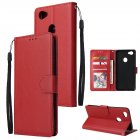 For OPPO F7 Wallet-type PU Leather <span style='color:#F7840C'>Protective</span> <span style='color:#F7840C'>Phone</span> <span style='color:#F7840C'>Case</span> with Buckle & 3 Card Position red