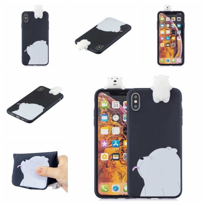 For OPPO Realme 2/A5 Indian Version 3D Cute Coloured Painted Animal TPU Anti-scratch Non-slip Protective Cover Back Case black