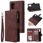 For Samsung A51 <span style='color:#F7840C'>Case</span> Smartphone Shell Precise Cutouts Zipper Closure Wallet Design Overall <span style='color:#F7840C'>Protection</span> <span style='color:#F7840C'>Phone</span> Cover Coffee