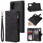 For Samsung A51 <span style='color:#F7840C'>Case</span> Smartphone Shell Precise Cutouts Zipper Closure Wallet Design Overall <span style='color:#F7840C'>Protection</span> <span style='color:#F7840C'>Phone</span> Cover Black