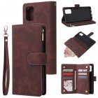 For <span style='color:#F7840C'>Samsung</span> A71 <span style='color:#F7840C'>Case</span> Smartphone Shell Precise Cutouts Zipper Closure Wallet Design Overall Protection <span style='color:#F7840C'>Phone</span> Cover Coffee