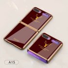 For Samsung Galaxy Z flip Foldable Cellphone Shell Electroplated Painted Folding Phone Case A15 wine red