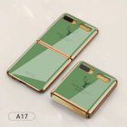 For Samsung Galaxy Z flip Foldable Cellphone Shell Electroplated Painted Folding <span style='color:#F7840C'>Phone</span> <span style='color:#F7840C'>Case</span> A17 Matcha Green