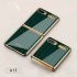 For Samsung Galaxy Z flip Foldable Cellphone Shell Electroplated Painted Folding Phone Case A13 woven green pattern