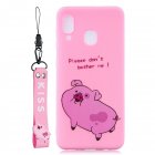 For Samsung M20 Cartoon Lovely Coloured Painted Soft TPU Back Cover Non-slip <span style='color:#F7840C'>Shockproof</span> Full Protective <span style='color:#F7840C'>Case</span> with Lanyard