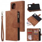 For Samsung NOTE 10 Lite <span style='color:#F7840C'>Case</span> Smartphone Shell <span style='color:#F7840C'>Wallet</span> Design Zipper Closure Overall Protection Cellphone Cover 4 brown