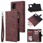 For Samsung NOTE 10 Lite <span style='color:#F7840C'>Case</span> Smartphone Shell <span style='color:#F7840C'>Wallet</span> Design Zipper Closure Overall Protection Cellphone Cover 3 brown