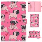 For Samsung T510/T515 Laptop Protective Case with Front Snap Cute Cartoon Color Painted Smart Stay PU Cover <span style='color:#F7840C'>Caring</span> dog